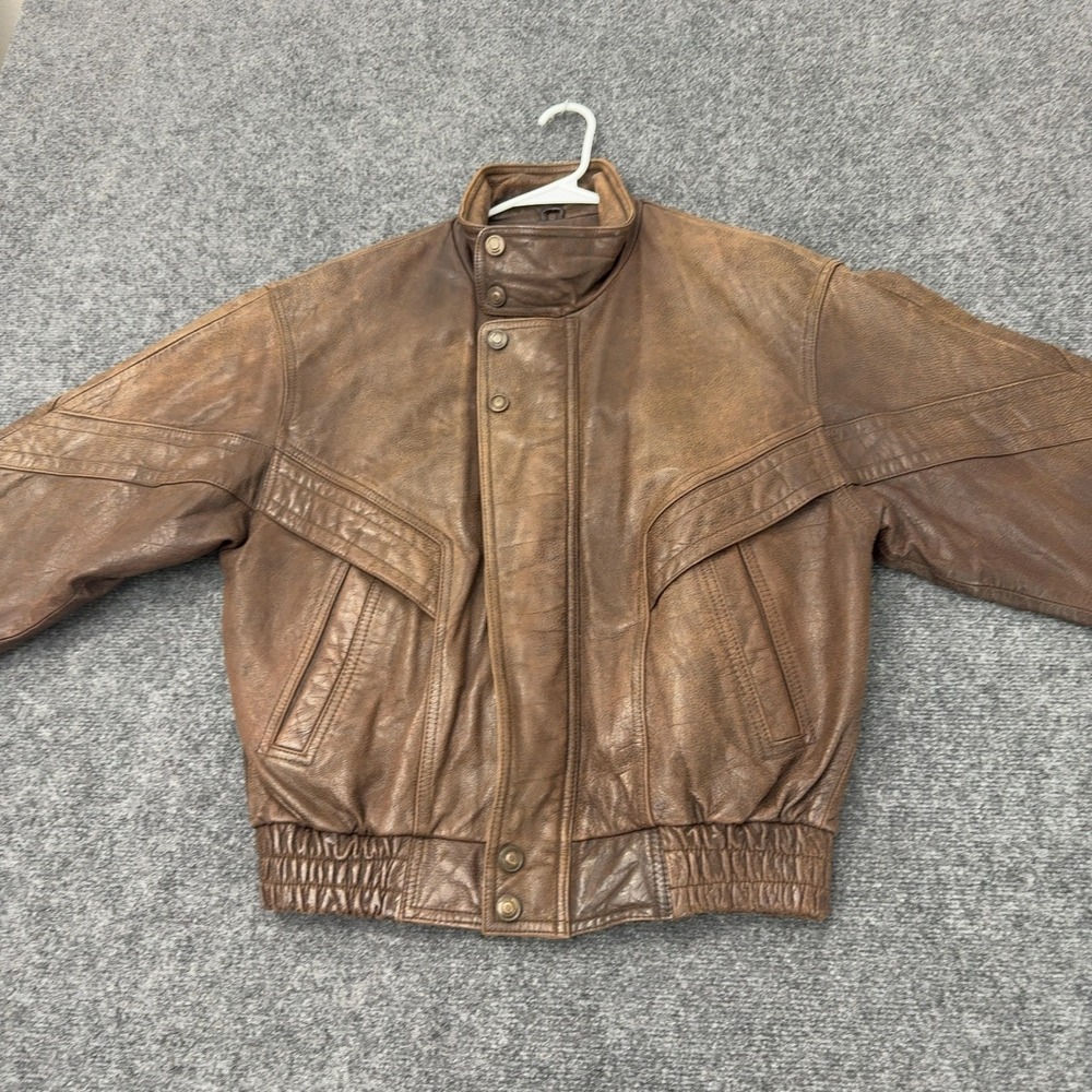 Vintage Harley Davidson Adventure Bound Jacket Mens S Brown Leather Moose Biker